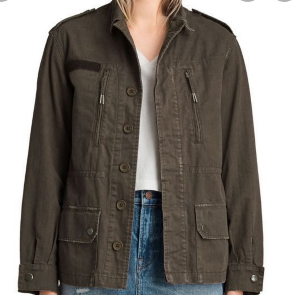 All Saints Women's Luke Military Jacket, Size M in brown-ish